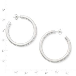 James Avery Fiesta Hoop Ear Posts, Large Sterling Silver